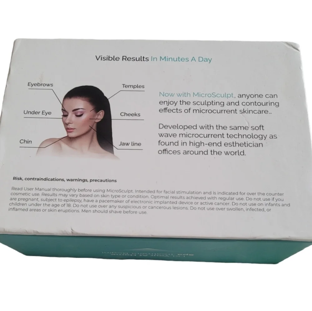 My Derma Dream MicroSculpt Microcurrent Facial Sculpting Device White Silver‎
